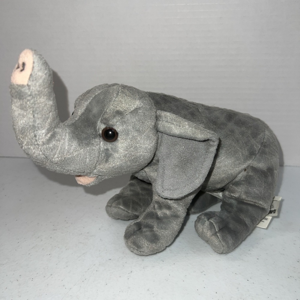 Elephant Plush Beanbag Textured Gray 10" Pier 1 Imports Stuffed Animal